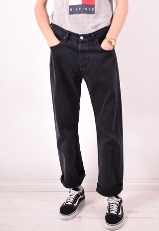 LEVI'S 501 MENS VINTAGE JEANS W34 L30 BLACK 90S