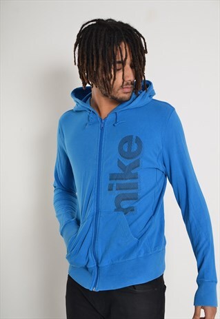 VINTAGE NIKE FULL ZIP HOODIE BLUE