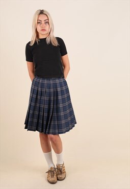 Vintage 90s Japanese pleated tartan check school skirt 