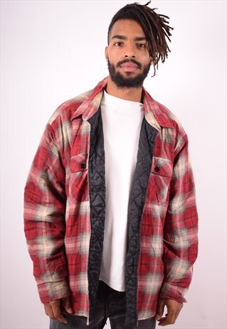 MENS VINTAGE LUMBERJACK SHIRT XXXXL RED CHECK 90S