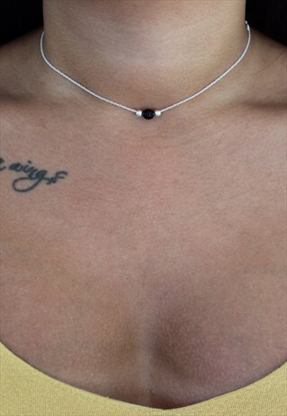 "MYA" CHOKER 925 STERLING SILVER IN BLACK