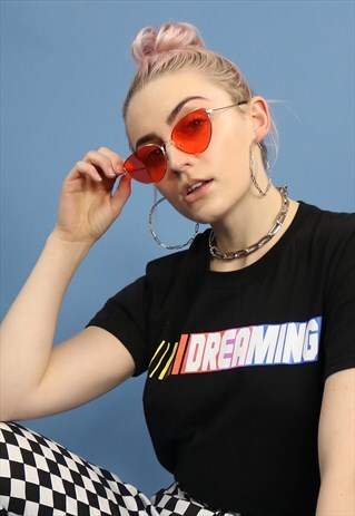 RED TINTED Y2K SUNGLASSES