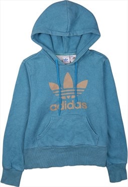 Vintage 90's Adidas Hoodie Pullover Spellout Blue Small