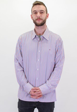 VINTAGE STRIPED TOMMY HILFIGER SHIRT IN XL