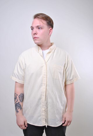 VINTAGE MAN YELLOW MINIMALIST HOLIDAY SHIRT
