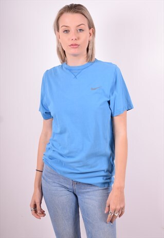 NIKE WOMENS VINTAGE T-SHIRT TOP XL BLUE 90'S