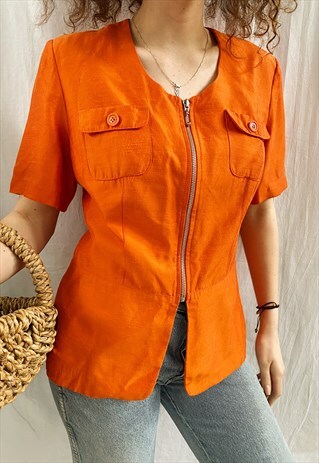 VINTAGE 80S NARANJA CITRUS MINIMALIST BLOUSE BLAZER TOP