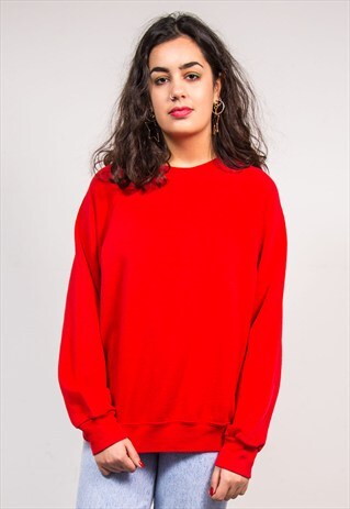 VINTAGE 90'S BASIC RED SWEATER JUMPER TOP