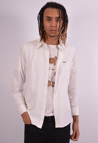 CALVIN KLEIN MENS VINTAGE SHIRT LARGE WHITE 90S
