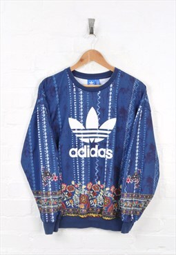 Vintage Adidas Sweater Blue Ladies Small CV11853
