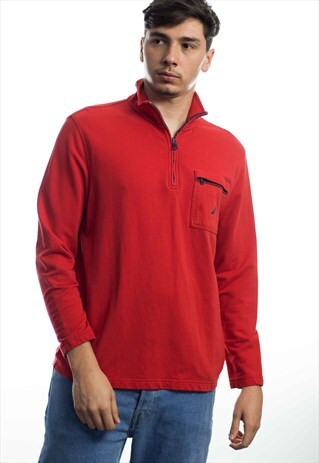VINTAGE NAUTICA LOGO 1/4 ZIP JUMPER 90S S 11