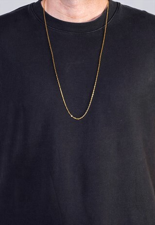 54 FLORAL PLAIN 32" NECKLACE CHAIN - GOLD