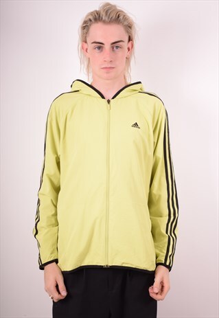 ADIDAS MENS VINTAGE RAIN JACKET MEDIUM GREEN 90S