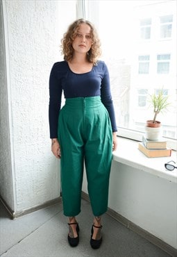 Vintage Bohemian  Green Balloon Trousers