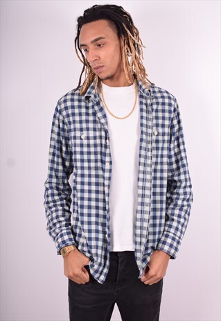 LEVI'S MENS VINTAGE SHIRT LARGE BLUE CHECK 90'S