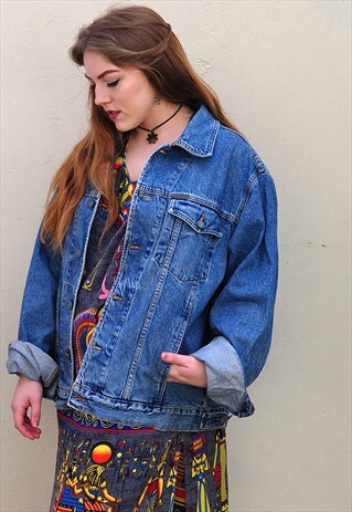 VINTAGE OVERSIZED CALVIN KLEIN BLUE DENIM JACKET
