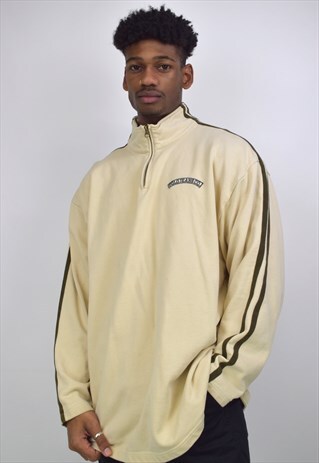 VINTAGE 90S POLO RALPH LAUREN CREAM 3/4 ZIP JUMPER