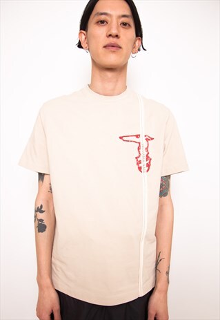 VINTAGE 90S TRUSSARDI BEIGE T-SHIRT ID:A179