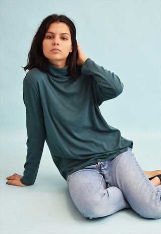 90'S RETRO MINIMALIST GRUNGE TURTLENECK TOP