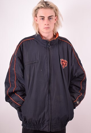MENS VINTAGE PADDED JACKET XXL NAVY BLUE 90S
