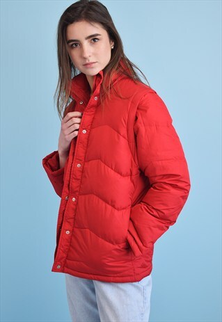 VINTAGE 90'S RETRO SPORTS PUFFER PADDED JACKET