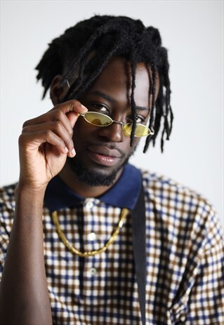 YELLOW SUMMER 90S Y2K SLIM SUNGLASSES SHADES