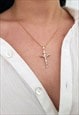 Women's 24" Crucifix Cross Pendant Necklace Chain - Gold