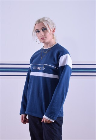 NAVY AND BLUE EMBROIDERED SWEATSHIRT