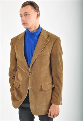 VINTAGE CORDUROY BLAZER JACKET IN BROWN