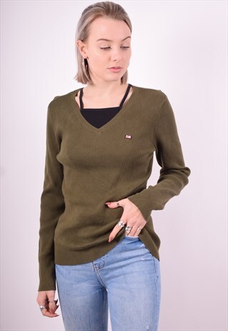 RALPH LAUREN WOMENS VINTAGE JUMPER SWEATER LARGE GREEN 90'S