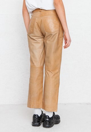 VINTAGE BROWN LEATHER TROUSERS BOTTOMS