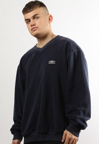 VINTAGE UMBRO FLEECED V NECK SWEATSHIRT