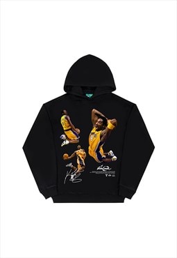 Black Kobe Graphic Cotton fans hoodie
