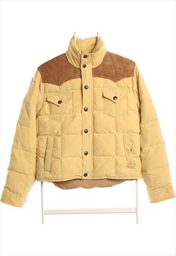 Vintage 90's Ralph Lauren Puffer Jacket Suede Features