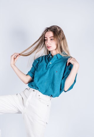 VINTAGE TOMMY HILFIGER POLO SHIRT IN BLUE