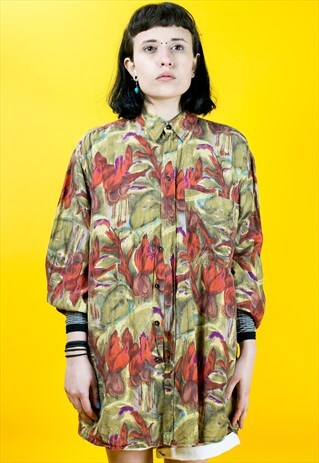 VINTAGE PATTERN SILK SHIRT