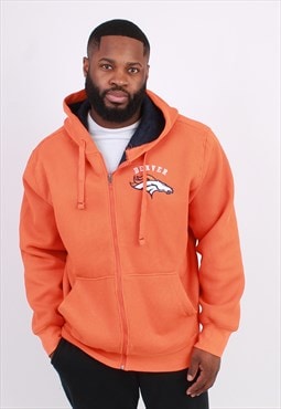 Men's Vintage NFL Denver Broncos Orange Fleece Lined Jacket