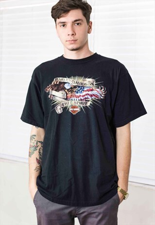 VINTAGE HARLEY-DAVIDSON T-SHIRT LOGO 90S XL 9.8