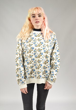 VINTAGE CREAM FLORAL SWEATER