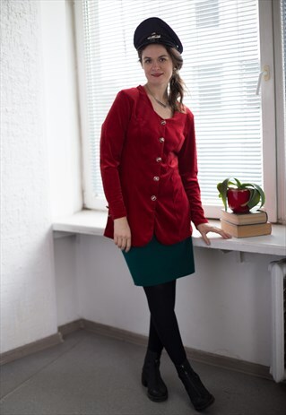 VINTAGE 80'S RED VELVET JACKET