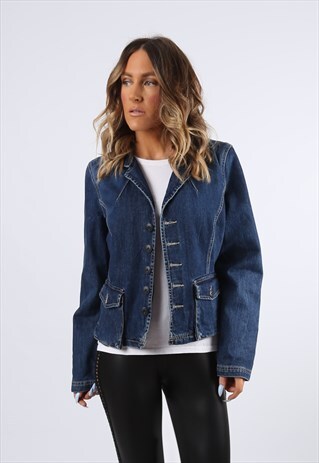 DENIM JACKET BLAZER TOMMY HILFIGER FITTED UK 14 (E84E)
