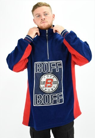 90'S BIG LOGO HALF ZIP FLEECE