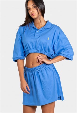 VINTAGE REWORKED POLO CO-ORD SET RALPH LAUREN TOP & SKIRT