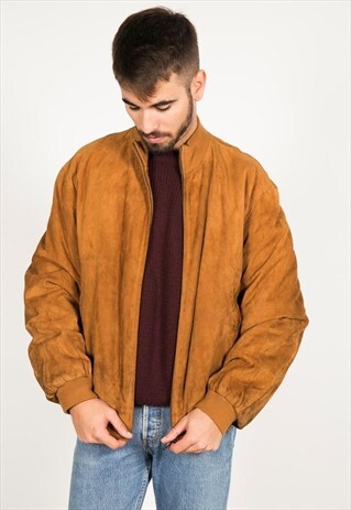 LAST UNIT SALE / VINTAGE 80S WINTER BOMBER SUEDE JACKET