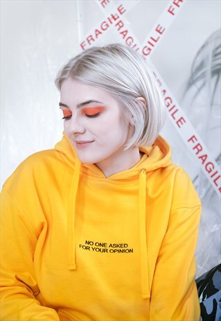 NO ONE ASKED FOR YOUR OPINION EMBROIDERED HOODIE