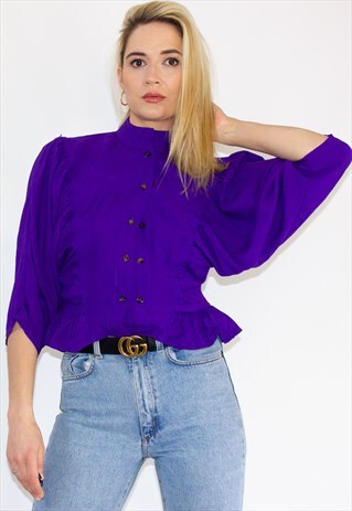 VINTAGE 90'S PURPLE HIGH NECK SHIRT