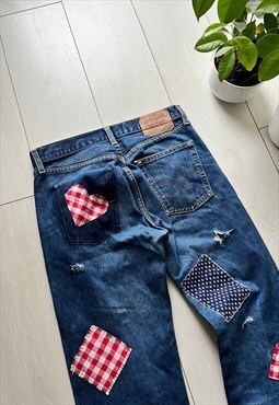 Vintage Levis Custom made patch work denim jeans