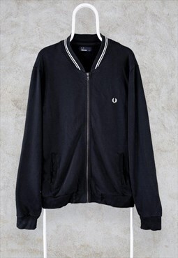 Fred Perry Black Bomber Jacket Track Top Men's XL