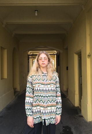 VINTAGE 90' OLDSCHOOL MULTICOLOUR ZIPPED SHIRT