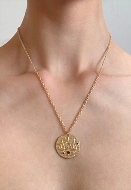 Libra: Personalised Zodiac Horoscope Pendant Necklace